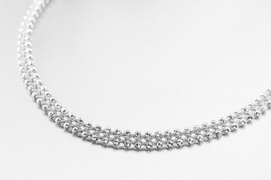 Pewter necklace 3021 Silver Facet